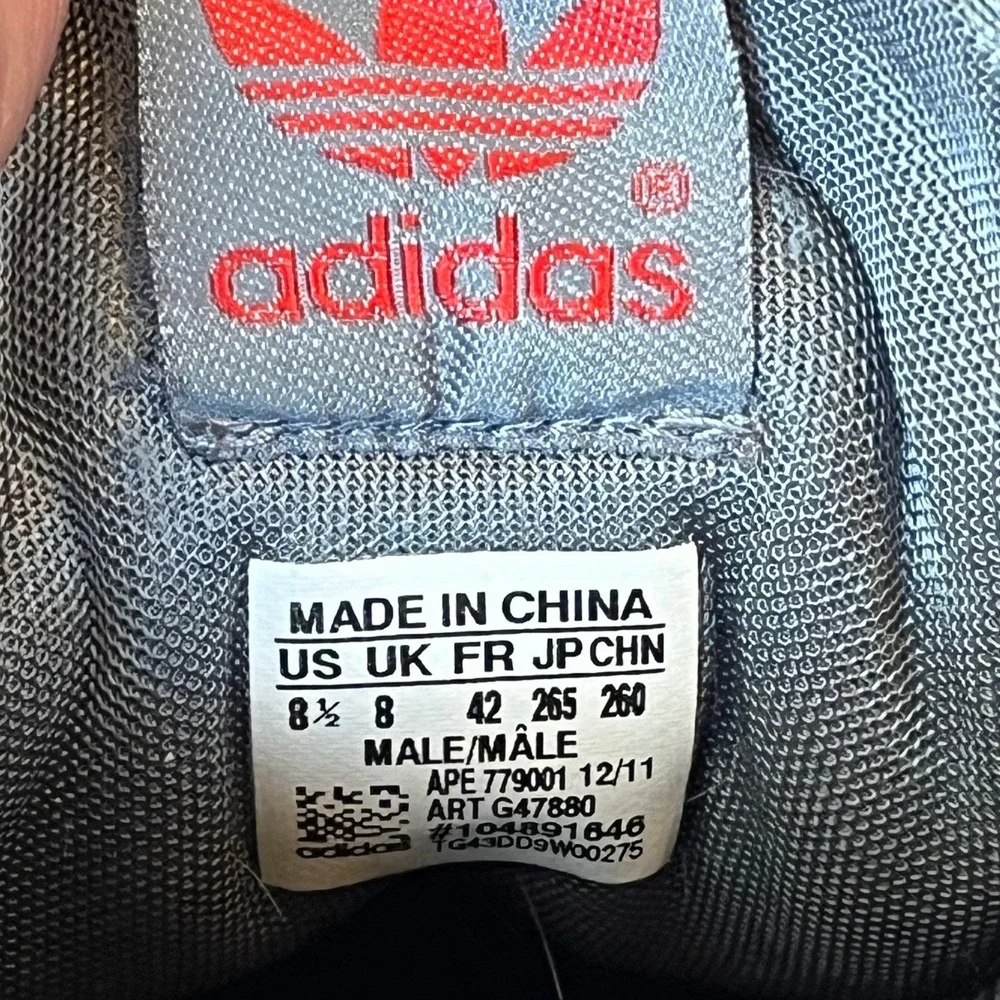 Adidas Rod Laver Tennis Shoes Gray Red Mens 8.5 Womens 9.5 UK 8 EU 42 - Picture 9 of 10